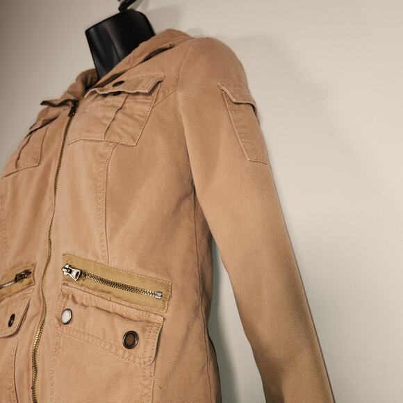 MOSSIMO SUPPLY CO Chore Coat Womens Small S Utility Pockets Hooded
Quilted VTG - Picture 9 of 12